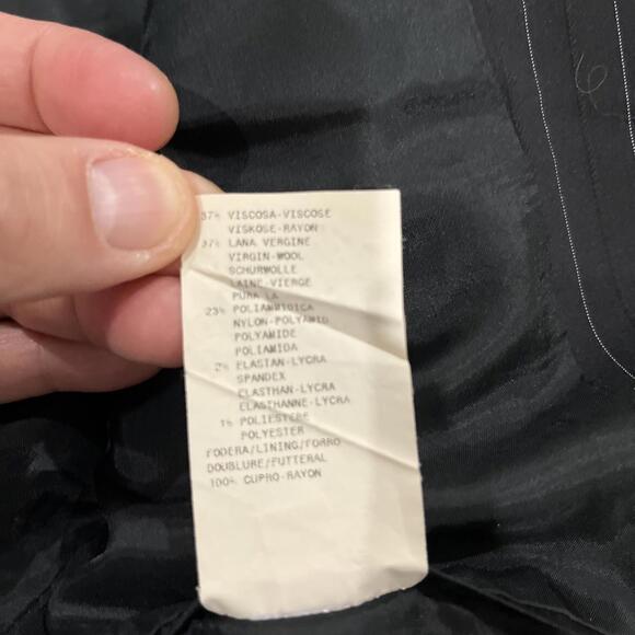 EMPORIO ARMANI MENS BLAZER IT48/US38 MADE IN ITALY BLACK W PINSTRIPES VGC! - Picture 8 of 14